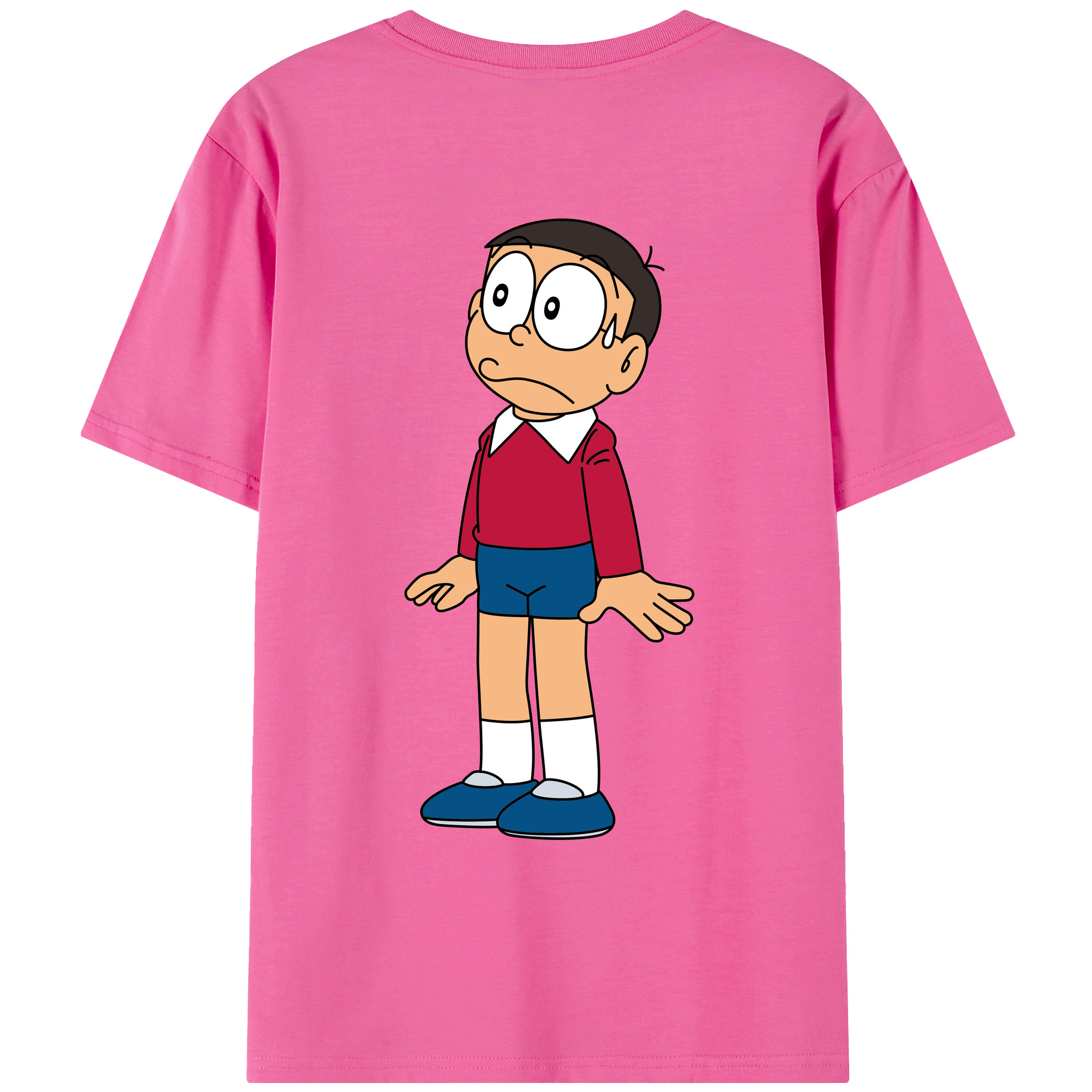 （画像用） ドラえもん 野比 のび太 Doraemon Nobita Nobi レディース半袖Tシャツ(バックプリント)
